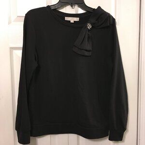 Loft  Bow Collar Black Sweater